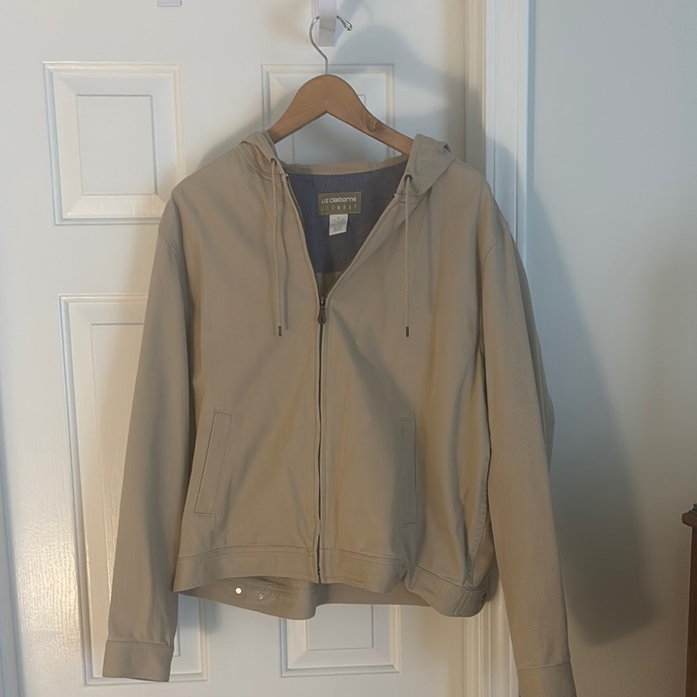 Liz Claiborne Tan Hooded Jacket
